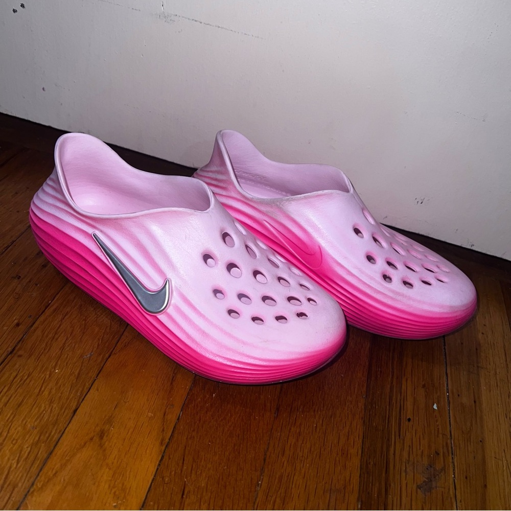 Nike React Kids Pink Gradient Slip-On Slippers